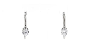 1.60 ct. t.w. CZ Station Hoop Earrings in Sterling Silver