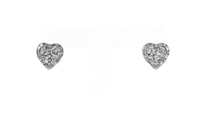 1.20 ct. t.w. Diamond Heart Earrings in 14kt White Gold