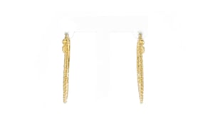 Italian 18kt Gold Over Sterling Embellished Hoop Earrings