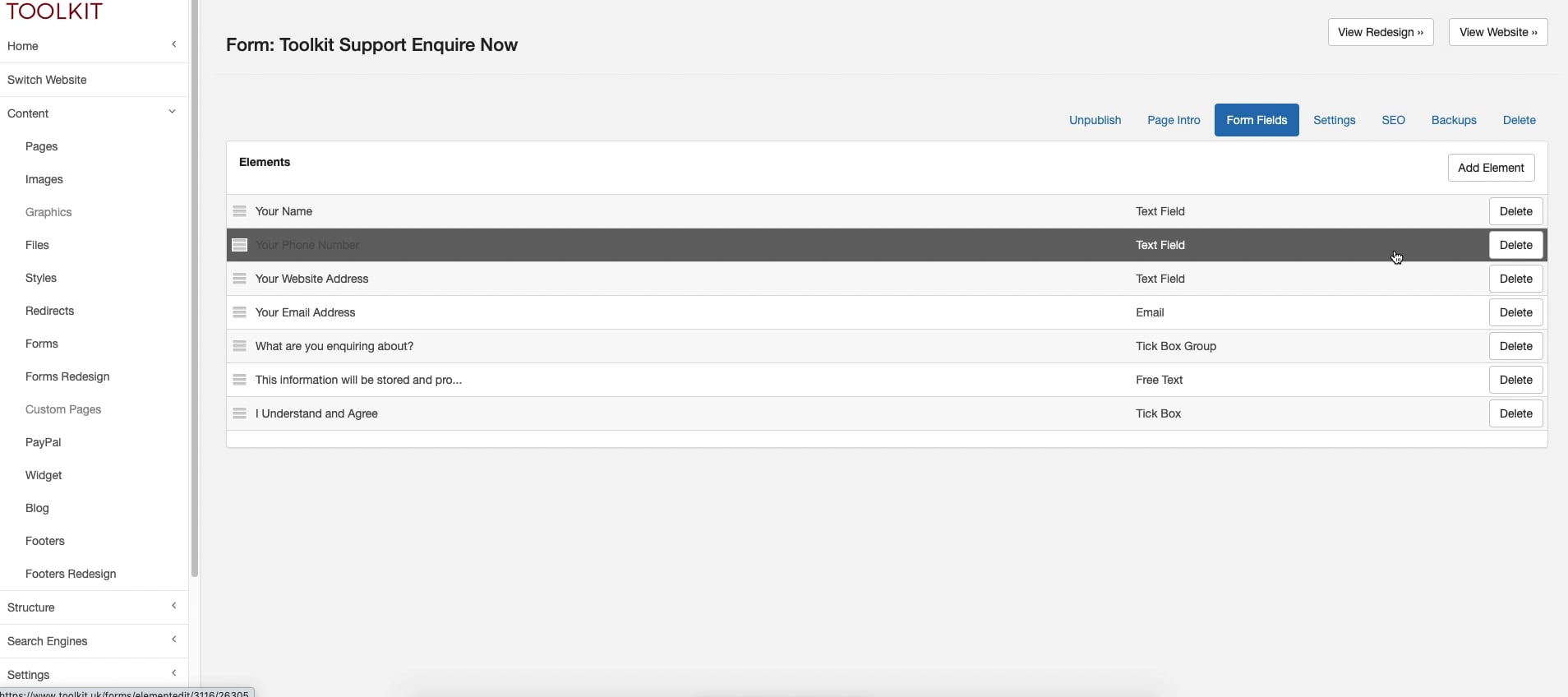 Edit your Form Fields on Vimeo