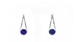 Lapis Bead Double-Hoop Earrings in Sterling Silver