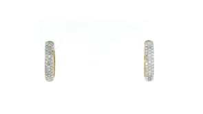 50 ct. t.w. Pave Diamond Hoop Earrings in 18kt Gold Over Sterling