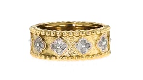 50 ct. t.w. Diamond Clover Ring in 18kt Gold Over Sterling