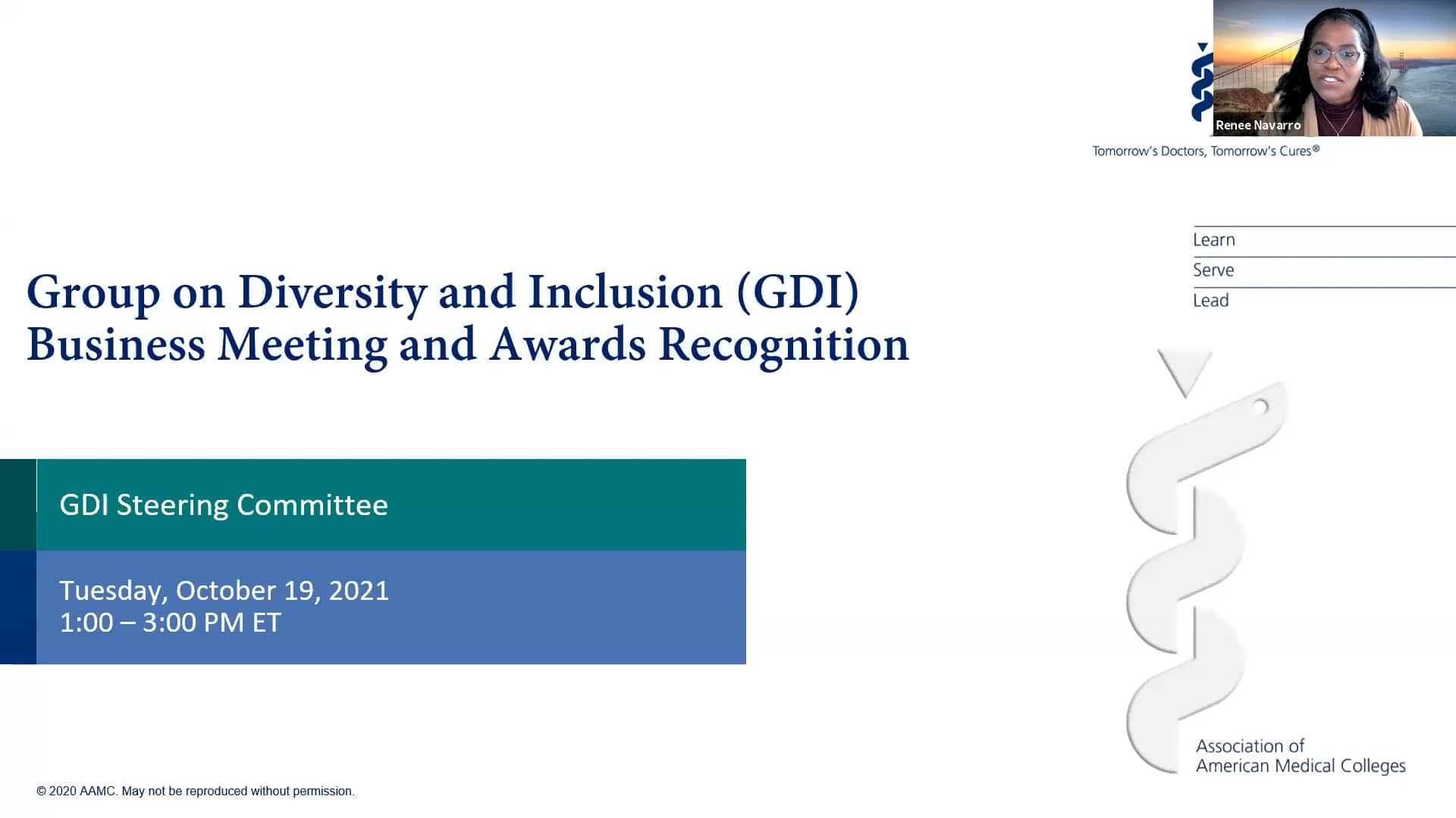 AAMC GDI Business Meeting and Awards Recognition on Vimeo