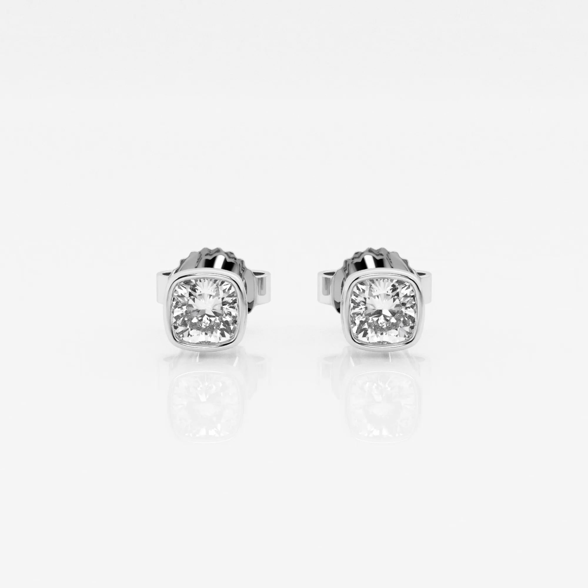 product video for 1/2 ctw Cushion Lab Grown Diamond Bezel Set Solitaire Stud Earrings