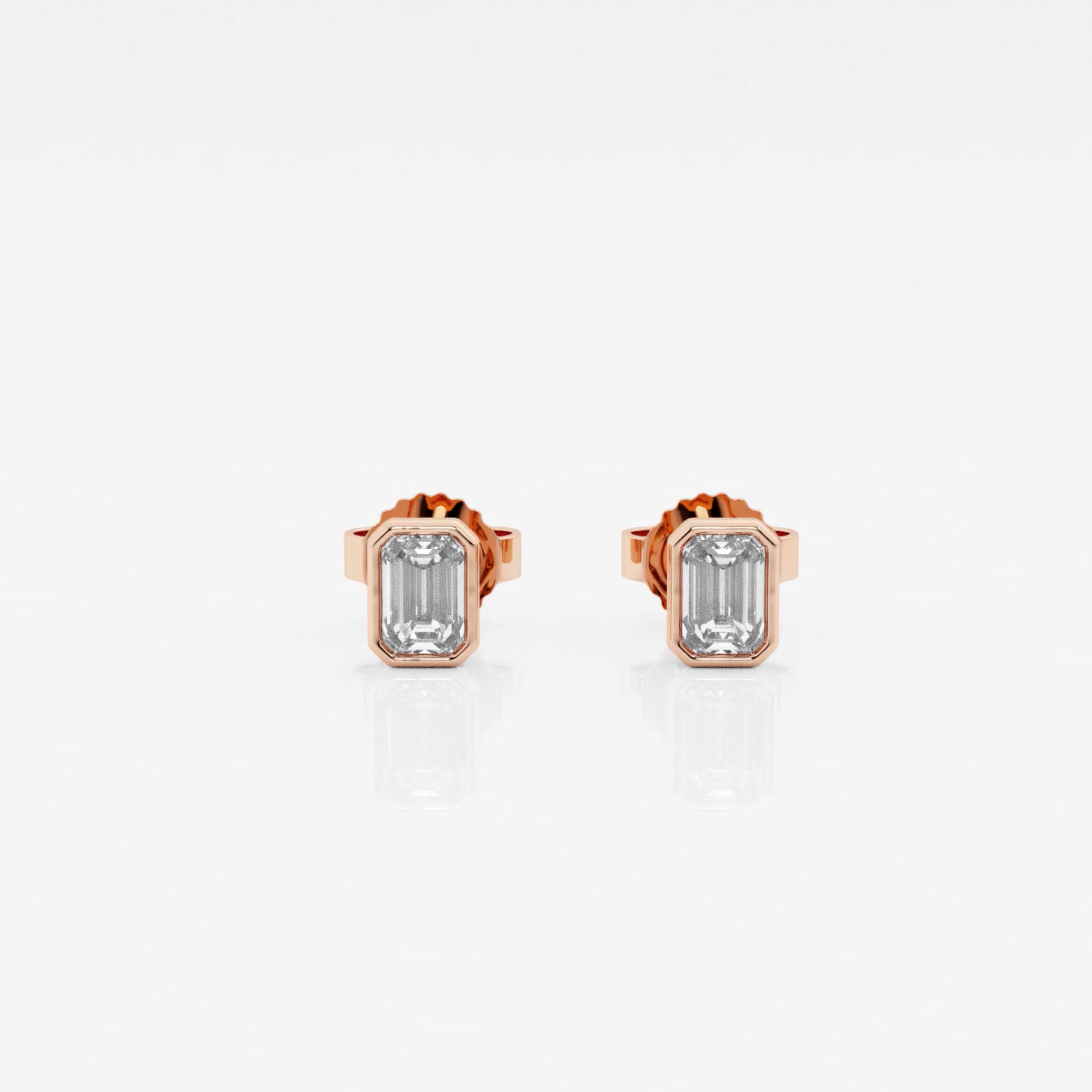 product video for 1/2 ctw Emerald Lab Grown Diamond Bezel Set Solitaire Stud Earrings
