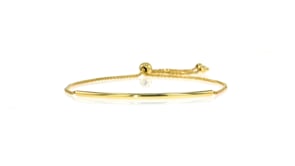 14kt Yellow Gold Round Bar Bolo Bracelet
