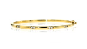 33 ct. t.w. Diamond Station Bangle Bracelet in 18kt Gold Over Sterling