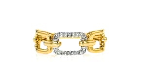 10 ct. t.w. Diamond Paper Clip Link Ring in 14kt Two-Tone Gold