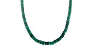 90.00 ct. t.w. Emerald Bead Necklace with Sterling Silver