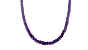 Amethyst Bead Necklace with Sterling Silver