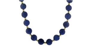 205.00 ct. t.w. Sapphire Bead Necklace with 14kt Yellow Gold