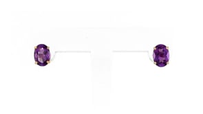 1.50 ct. t.w. Amethyst Oval Stud Earrings in 14kt Yellow Gold