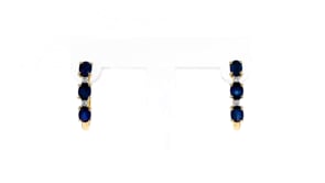 1.20 ct. t.w. Sapphire and Diamond-Accented Hoop Earrings in 14kt Yellow Gold