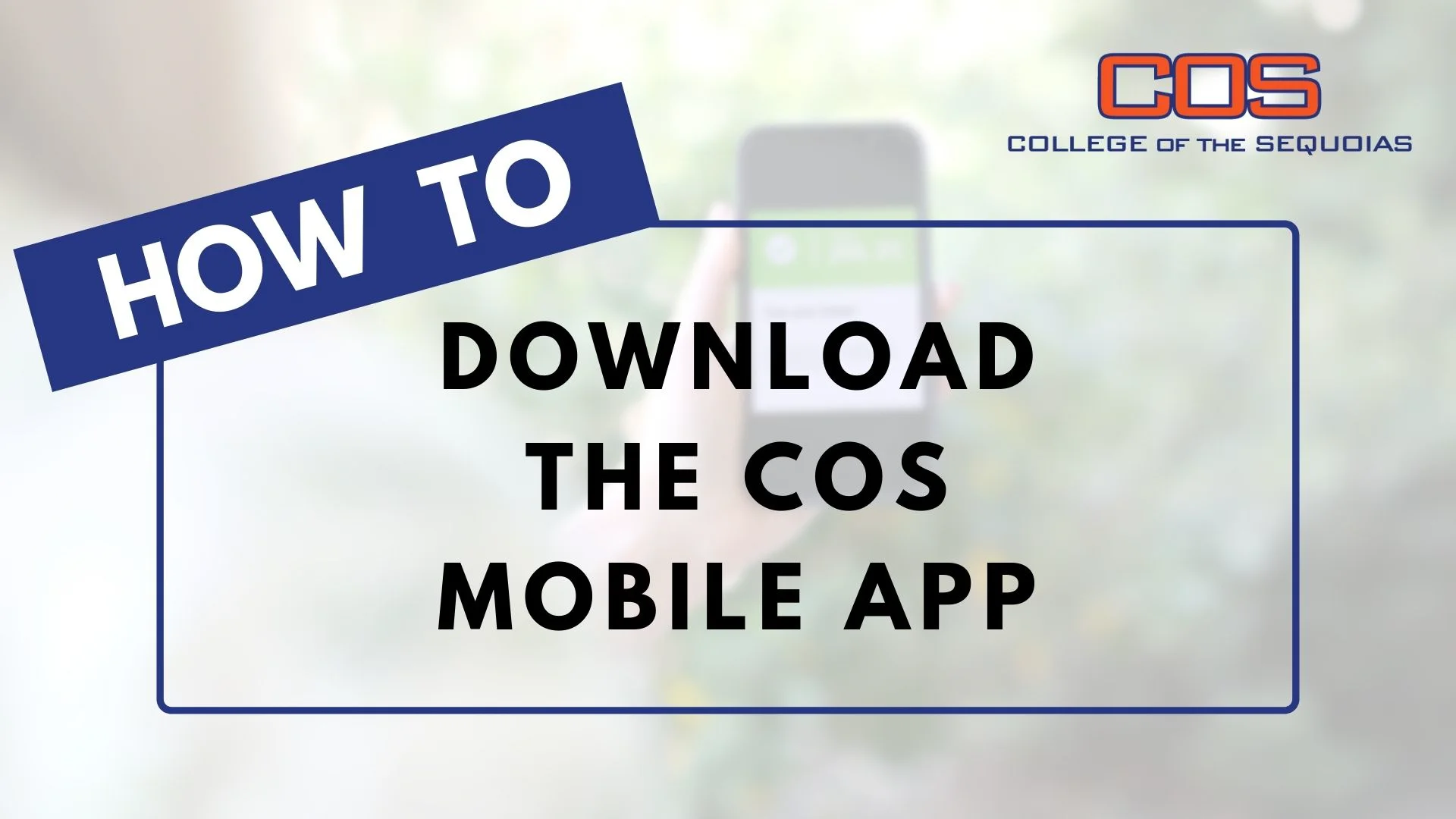 How To : Download the COS Mobile App on Vimeo