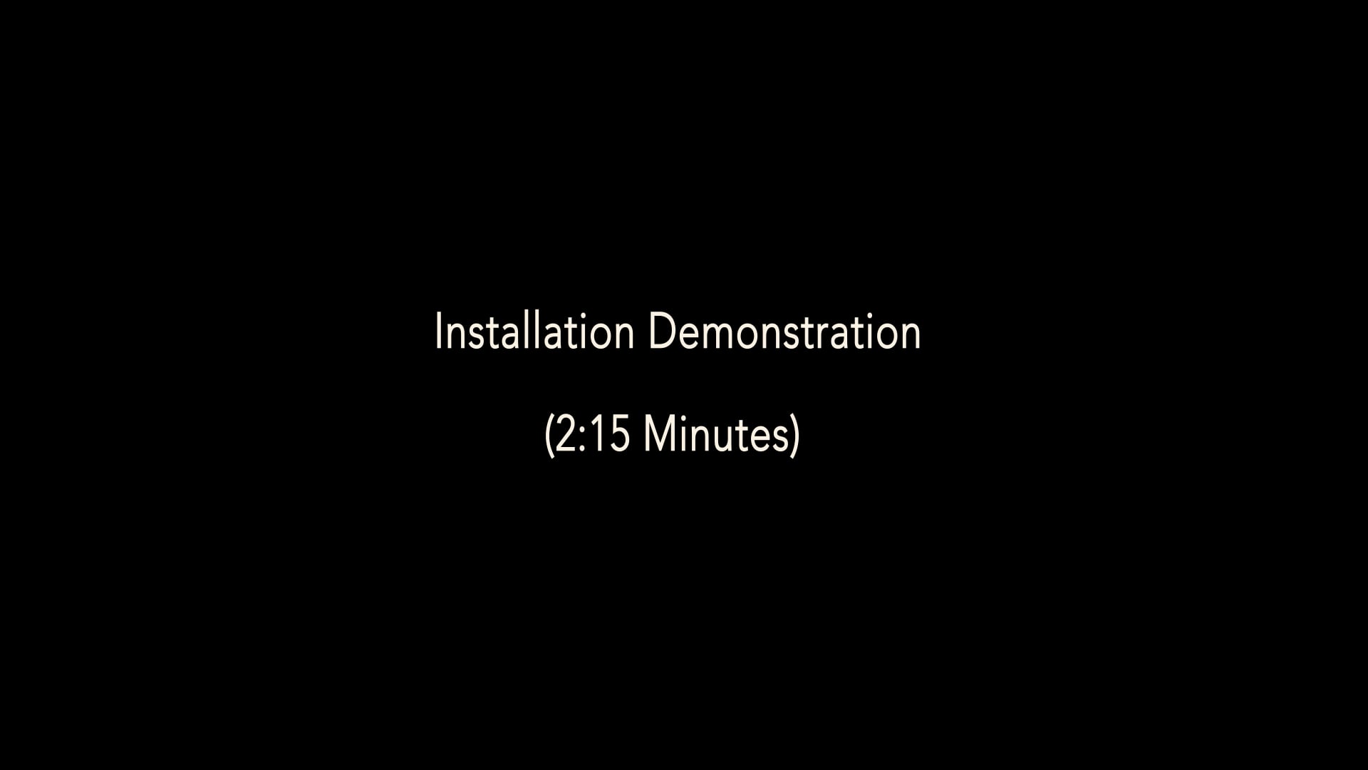 Installation Demonstration on Vimeo
