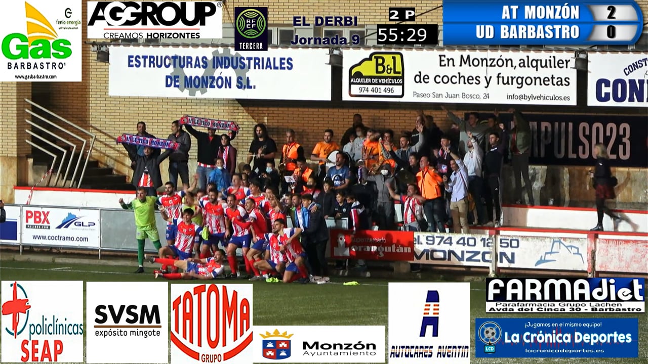 (RESUMEN y GOLES) AT Monzón 2-0 UD Barbastro / Jornada 9 / 3ª División