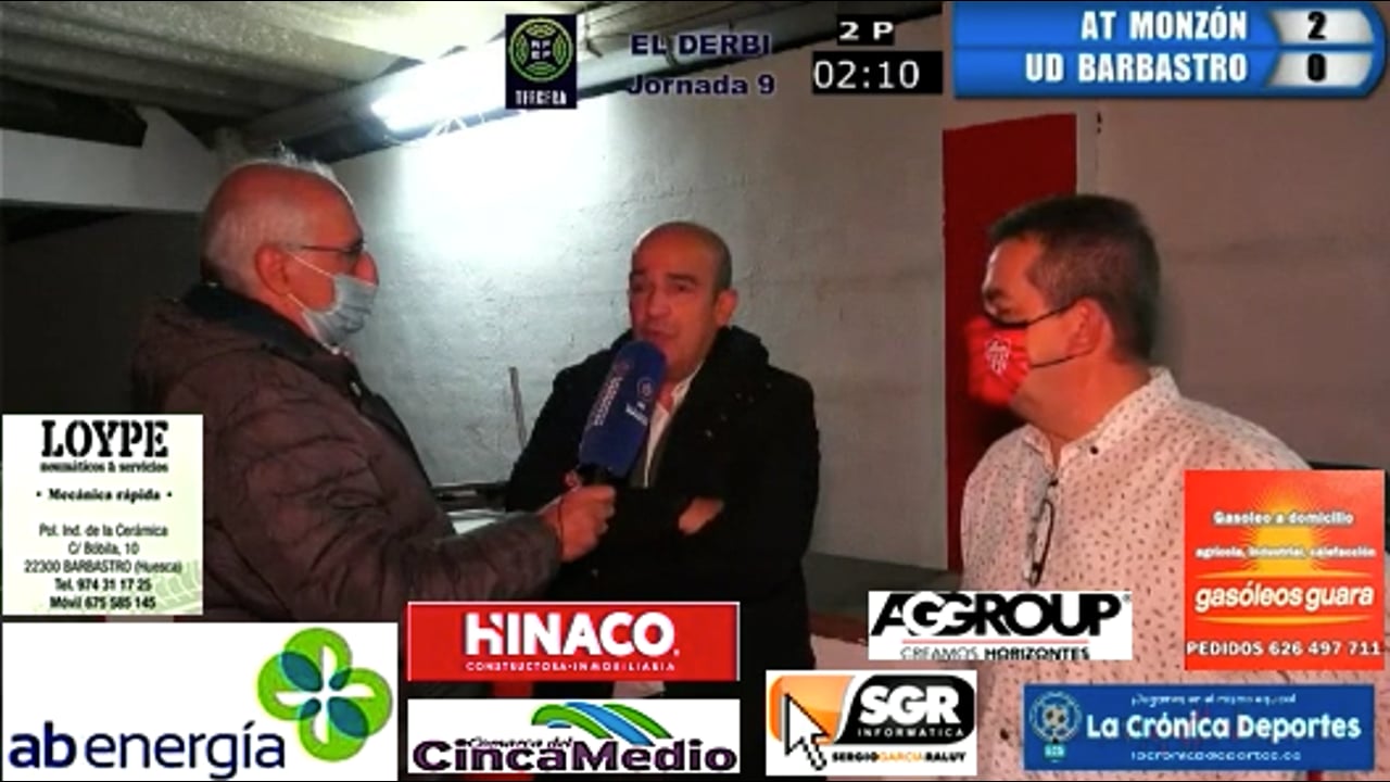 RAFA TORRES (Presidente Barbastro) JESÚS NASARRE (Vicepresidente Monzón) AT Monzón 2-0 UD Barbastro / Jornada 9 / 3ª División