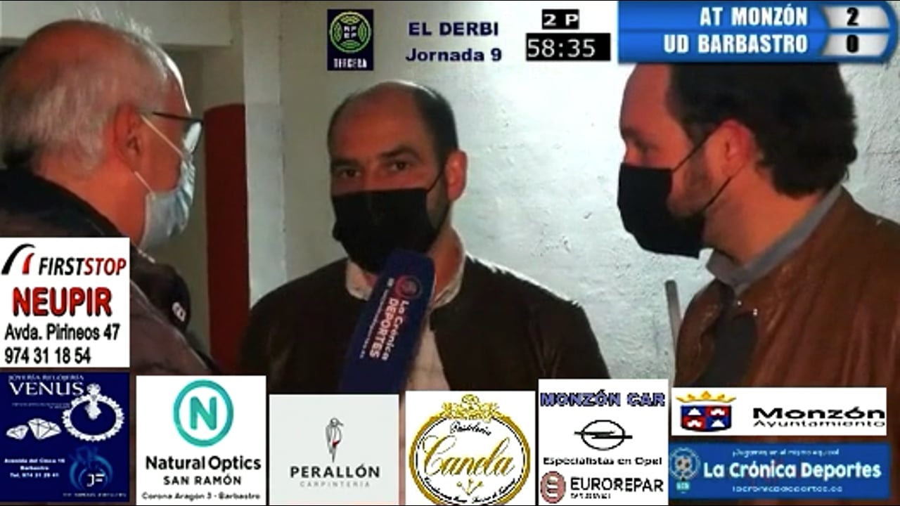 FERNANDO TORRES (Alcalde Barbastro) ISAAC CLAVER (Alcalde Monzón) AT Monzón 2-0 UD Barbastro / Jornada 9 / 3ª División