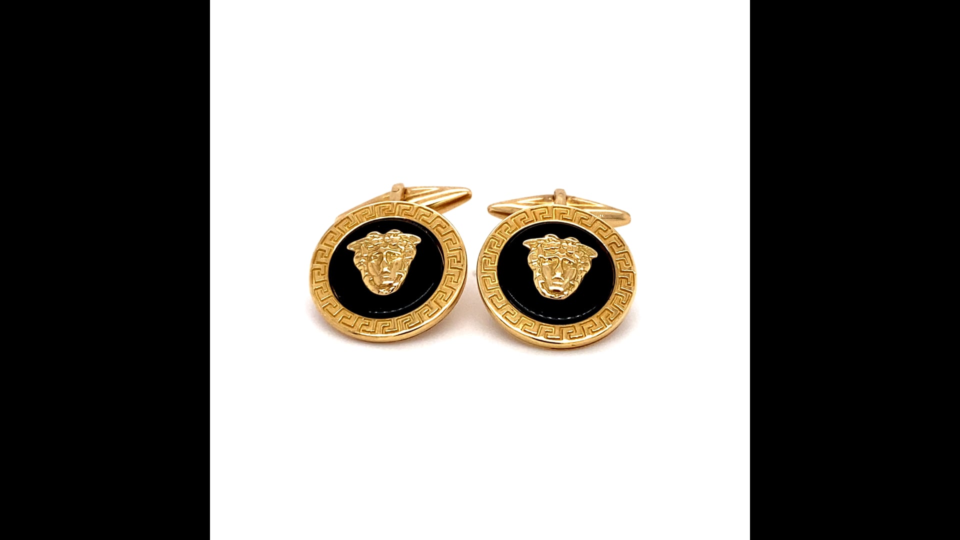 Circa 1980s Versace Medusa Head Cufflinks in 18 Karat Gold Circa 1980s Versace Medusa Head Cufflinks in 18 Karat Gold