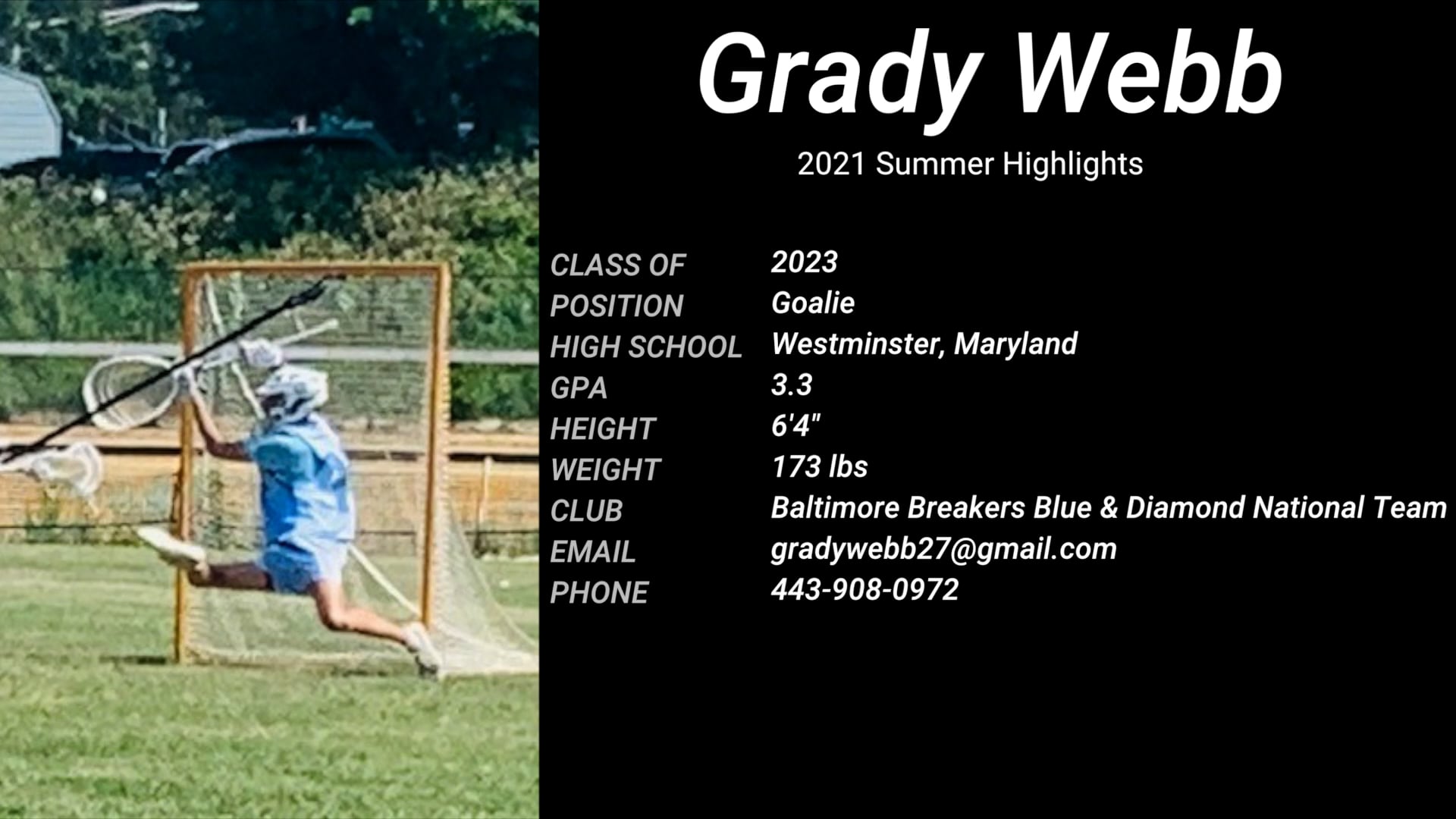 Grady b Lacrosse Highlights 2021 NLV on Vimeo