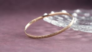 Italian 14kt Yellow Gold Brushed Bangle Bracelet