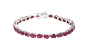 17.60 ct. t.w. Ruby Tennis Bracelet in Sterling Silver