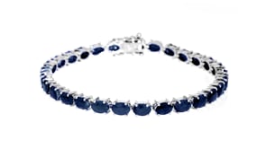 15.90 ct. t.w. Sapphire Tennis Bracelet in Sterling Silver