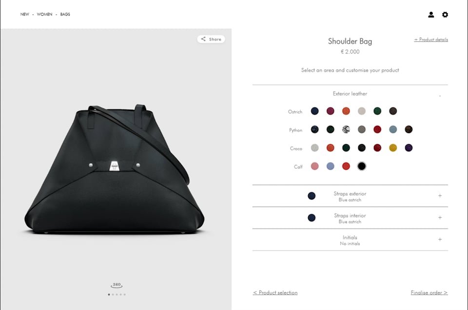Bag configurator example