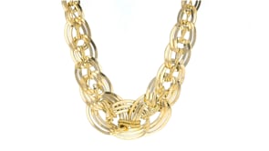 Italian 18kt Yellow Gold Interlocking Link Necklace