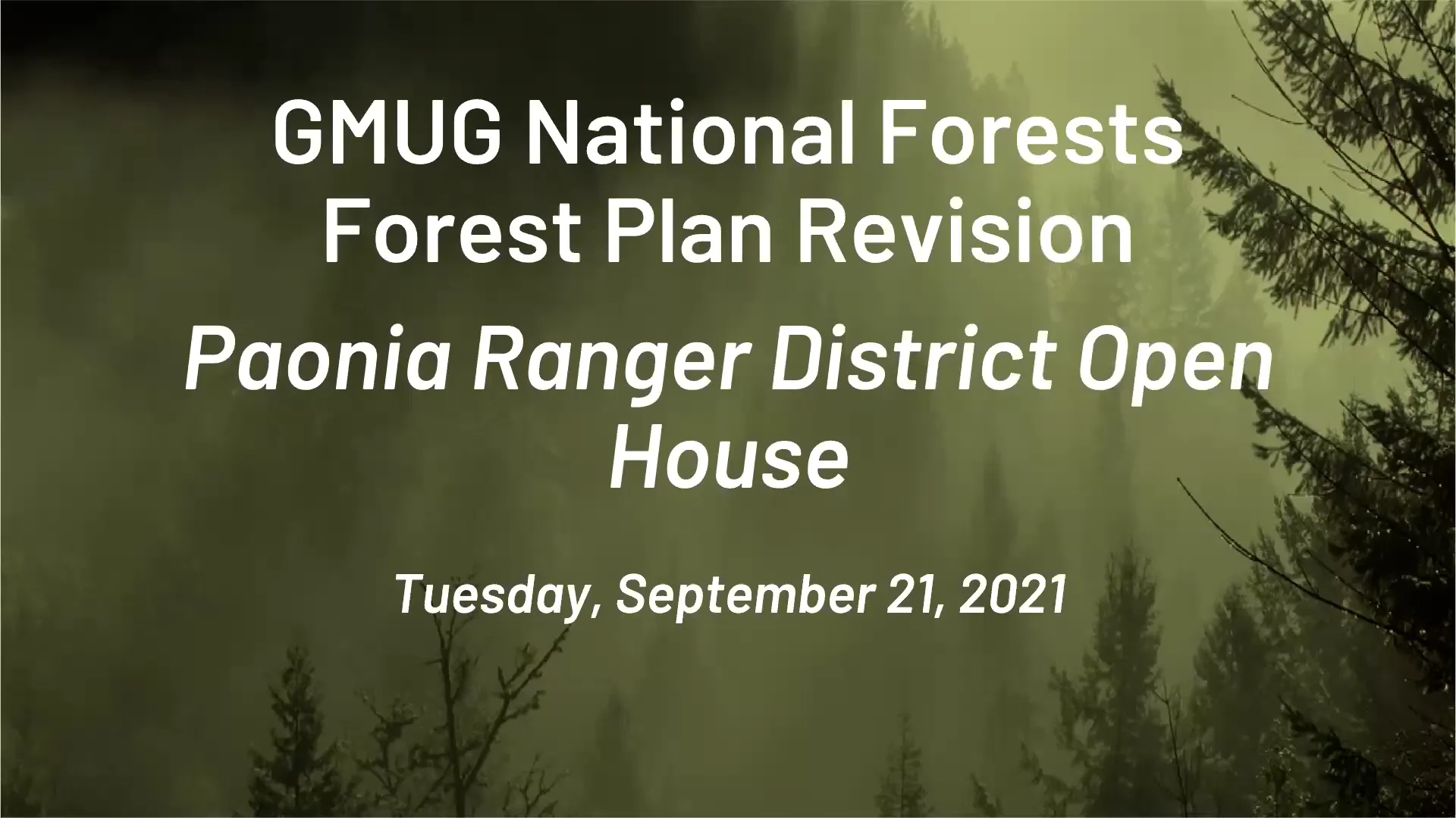 GMUG National Forests Forest Plan Revision Paonia Ranger District
