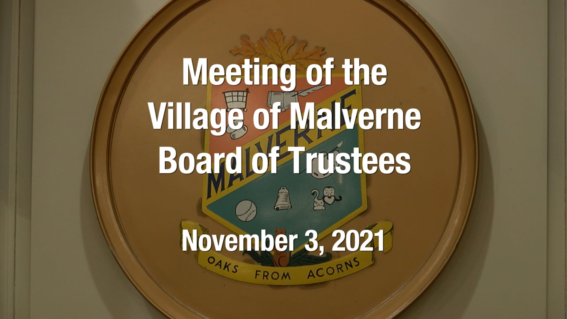 Village of Malverne - Meeting of the Board of Trustees -  November 3, 2021