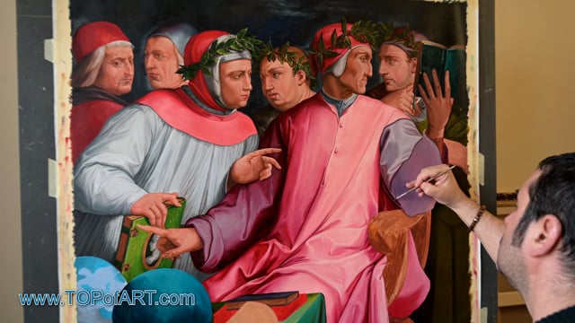 Vasari | Portrait of Six Tuscan Poets | Painting Reproduction Video | TOPofART