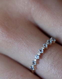 Vidéo: Bague Or Jaune Aigue-Marine et diamants 1.7grs
