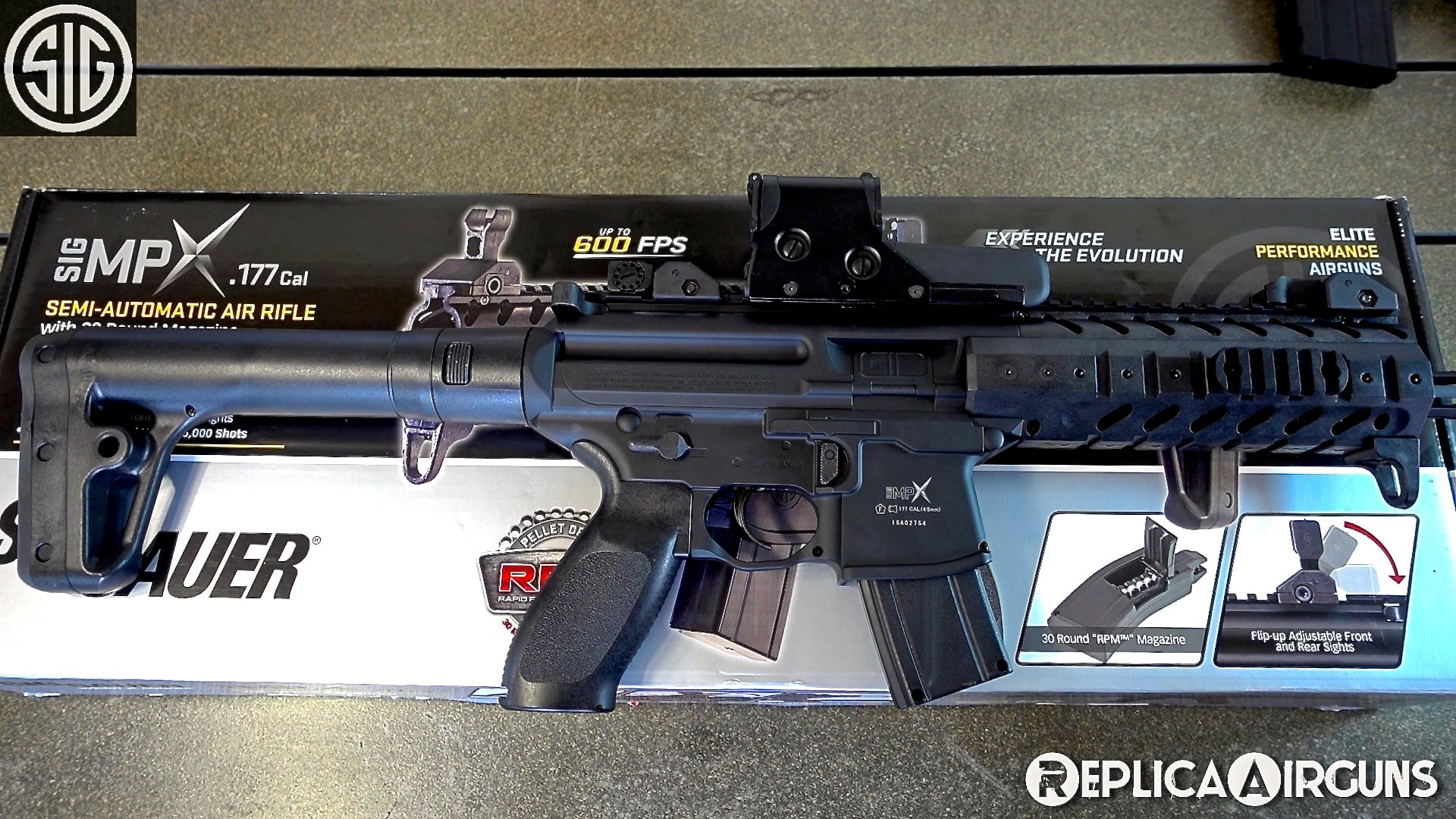 Sig Sauer MPX ASP .177 Caliber Pellet Rifle Table Top Review