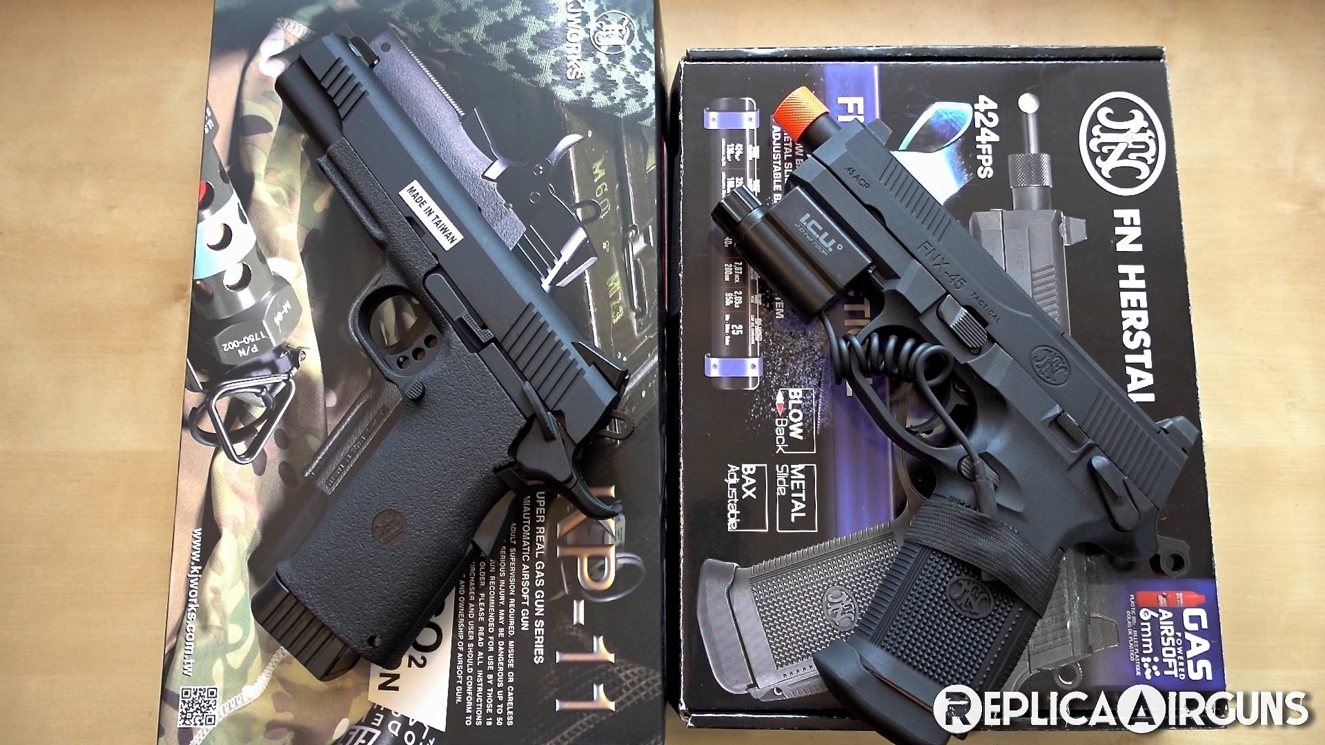 KJWorks KP-11 - Cybergun FNX -45 Tactical Airsoft Pistol Preview