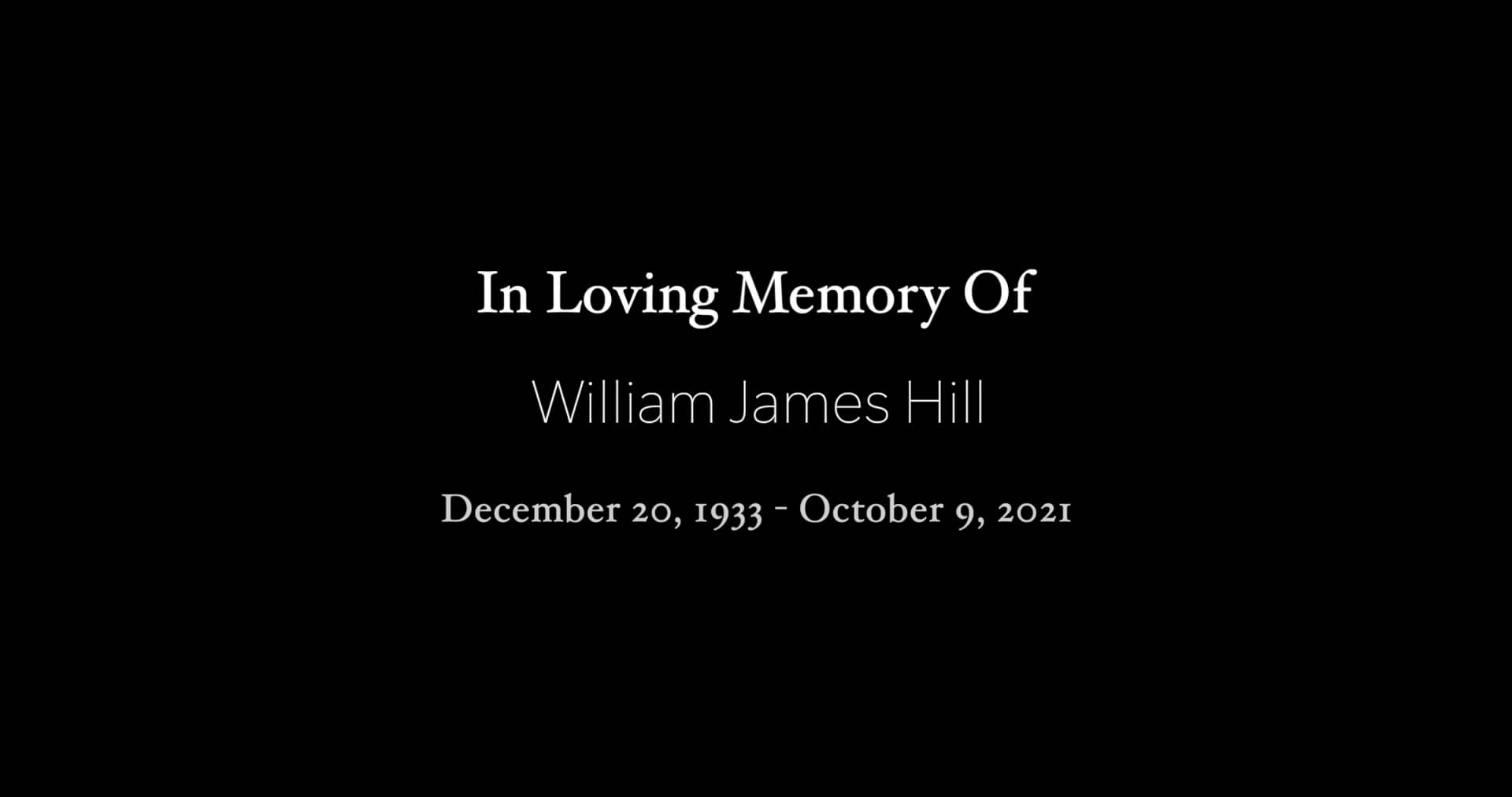 William James Hill Funeral on Vimeo