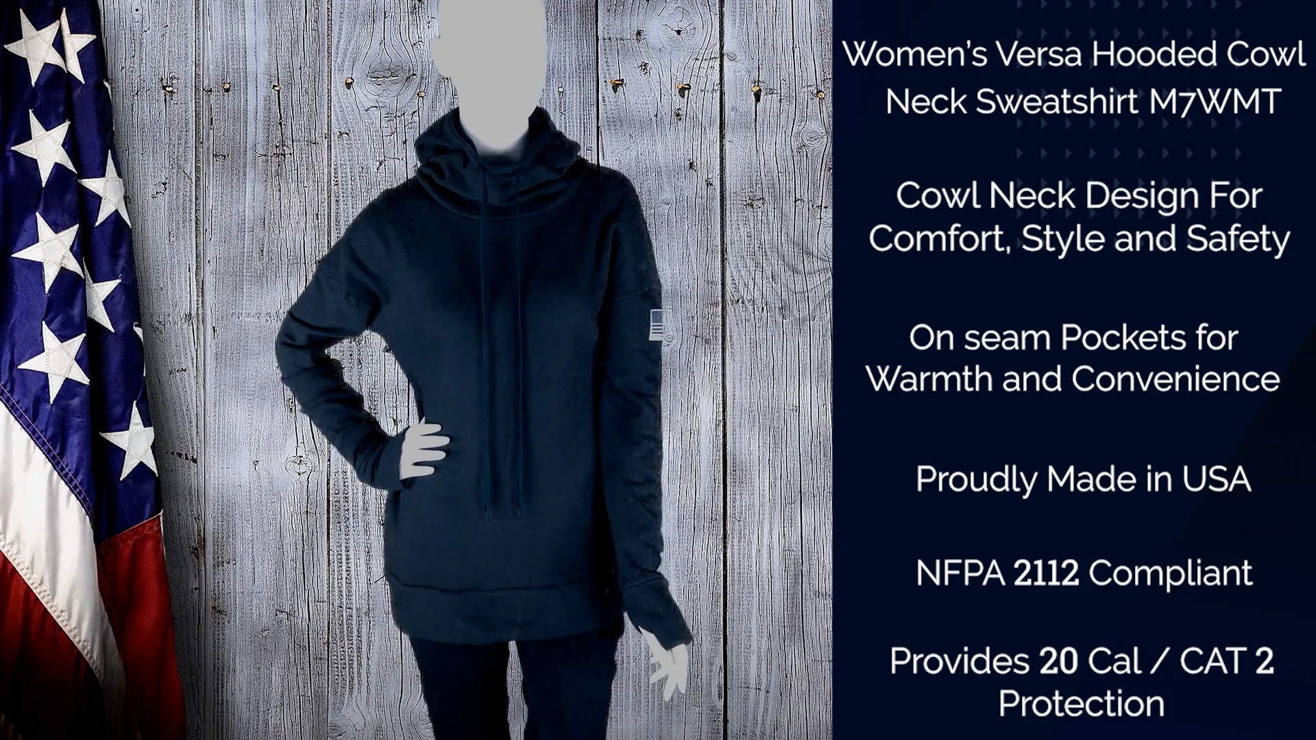 Women's Versa Hooded Cowl Neck Sweatshirt (M7WMT) on Vimeo