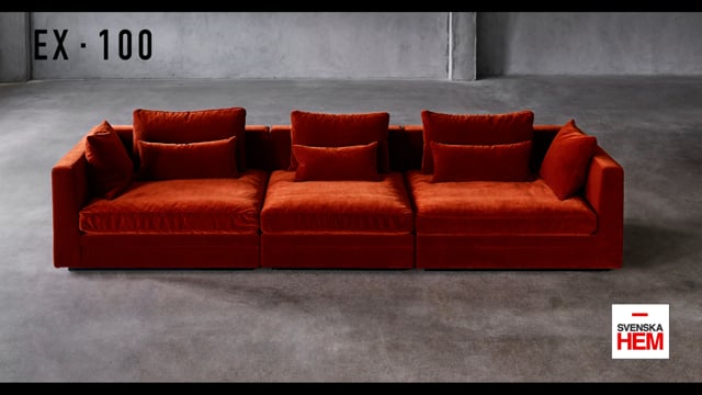 Ex 100 Soffa 4 Sits Tyg Earth Spicy Cayenne Svenska Hem