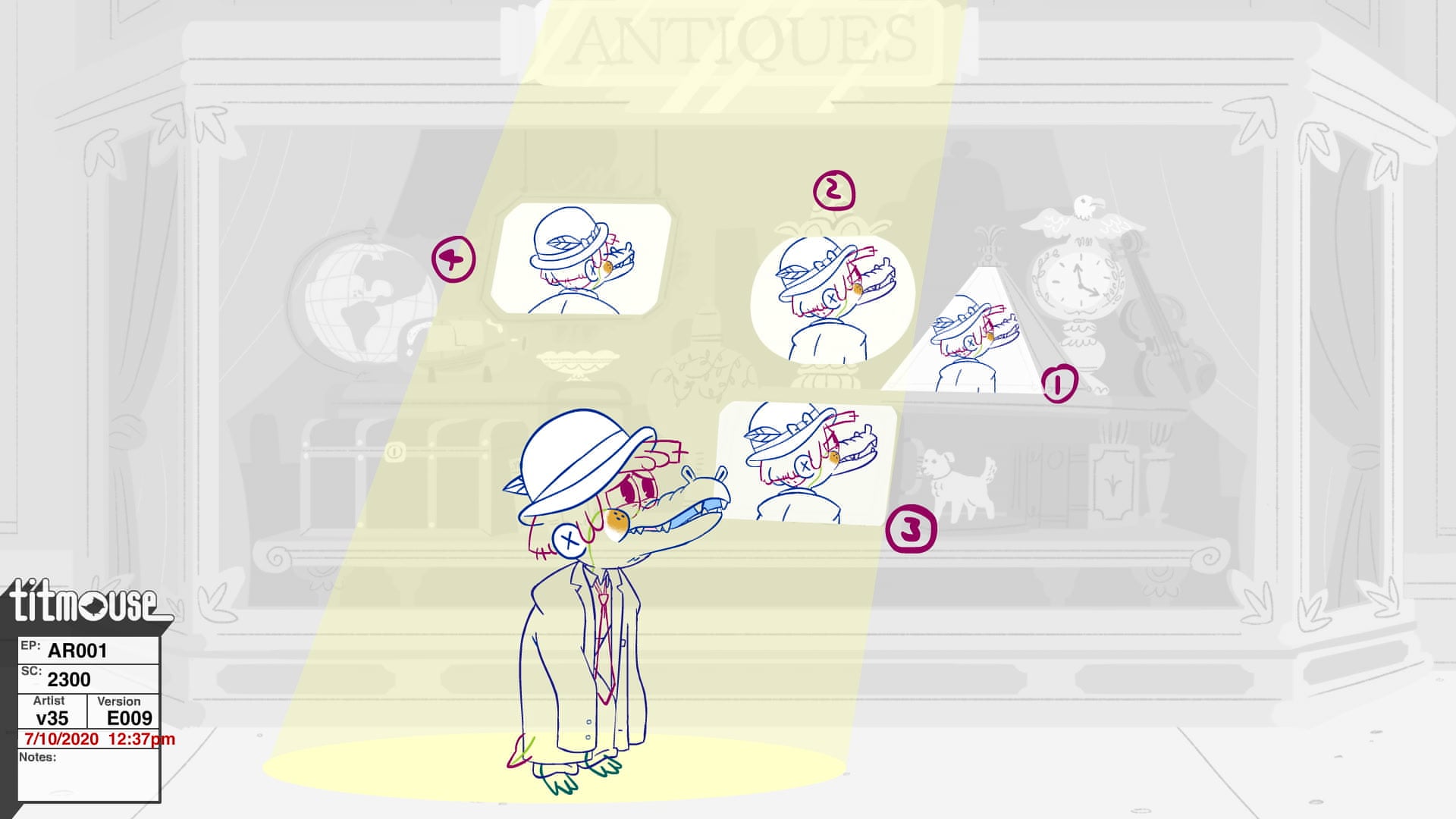 Arlo the Alligator Boy- Reflections - Rough Animation