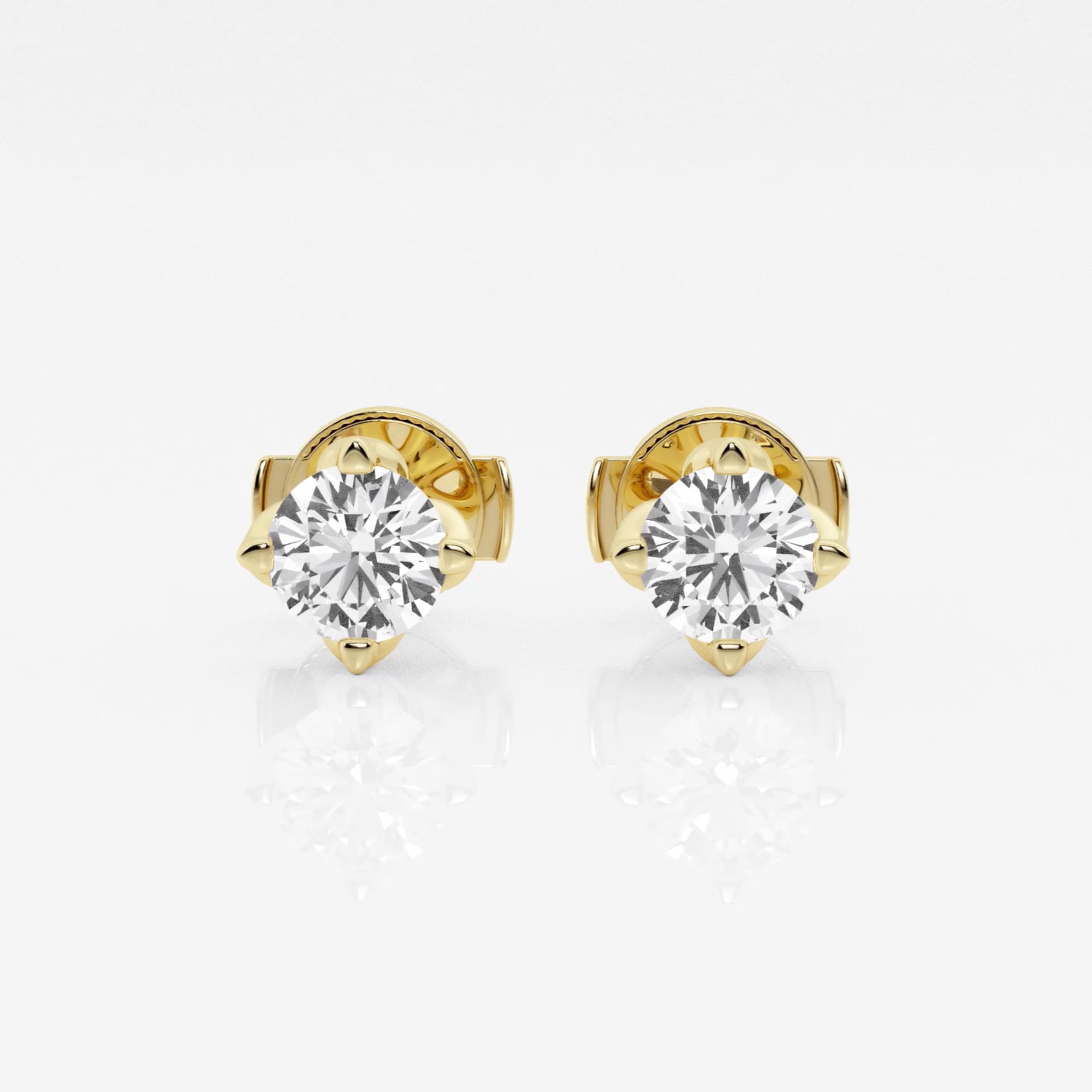 product video for 1 ctw Round E-F Lab Grown Diamond Flower Petal Solitaire Stud Earrings