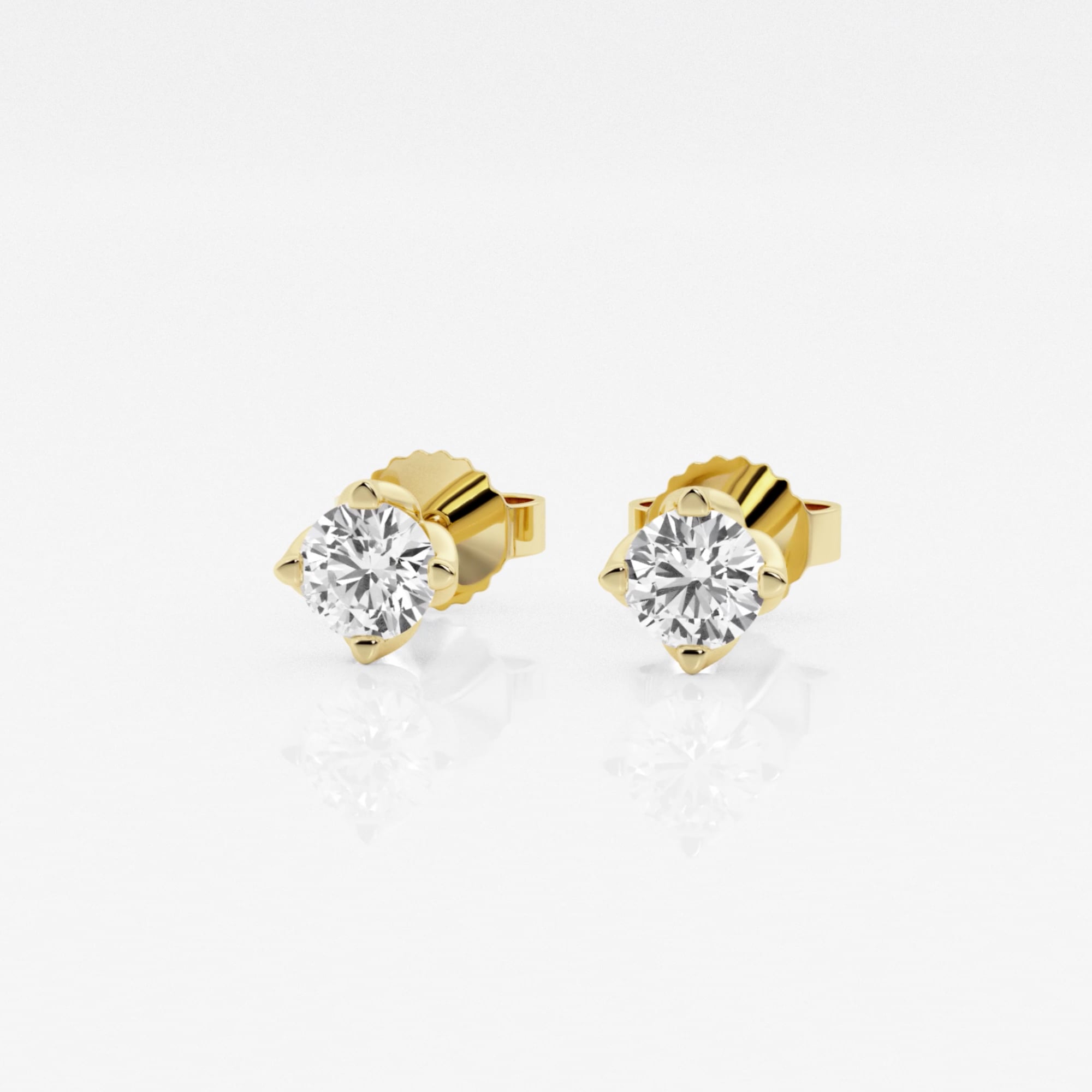 product video for 1/2 ctw Round E-F Lab Grown Diamond Flower Petal Solitaire Stud Earrings