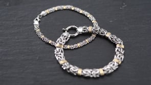 Byzantine Bracelet in Sterling Silver and 14kt Yellow Gold