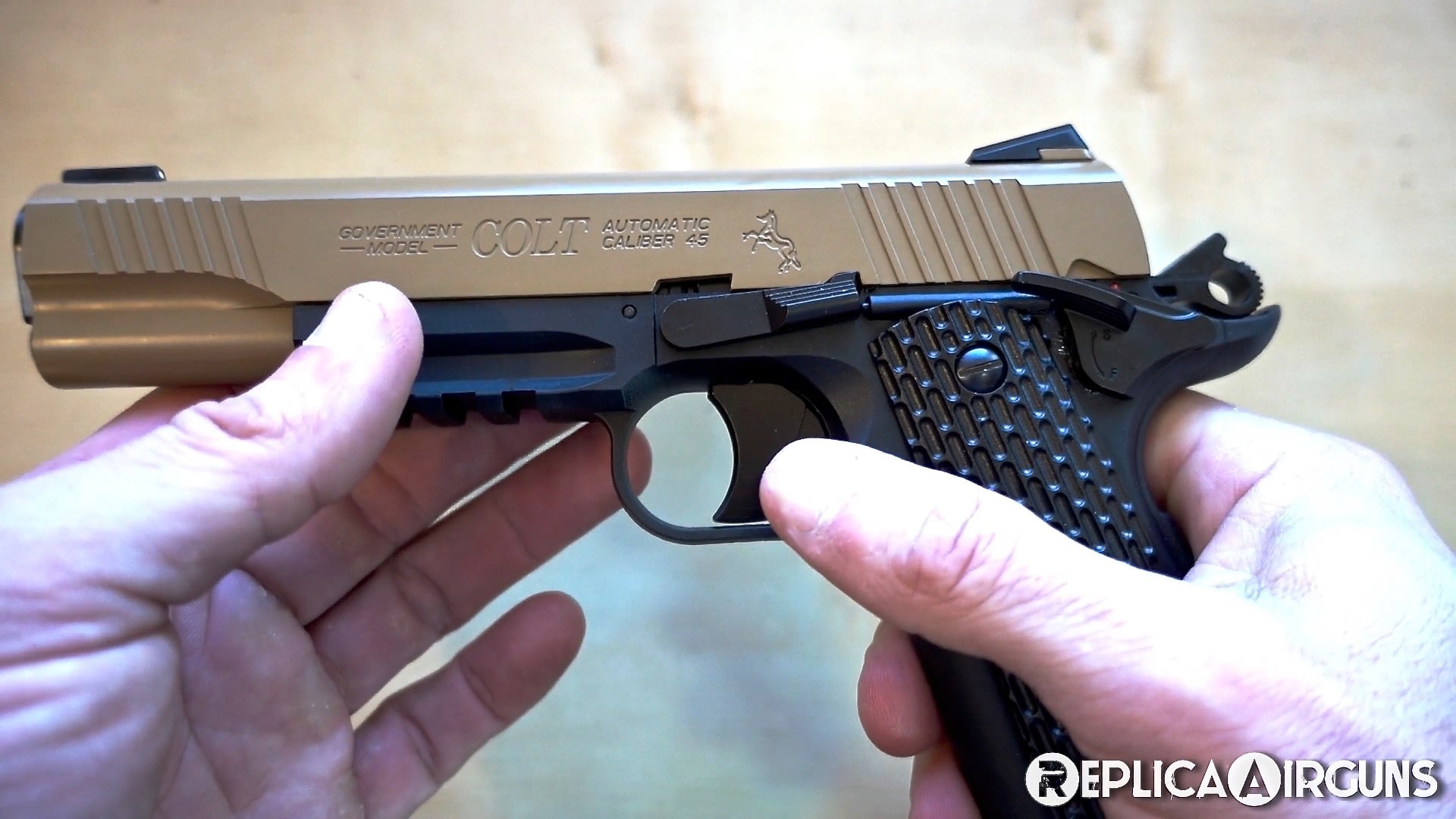 Umarex Colt M45 CQBP Blowback CO2 BB Pistol Table Top Review