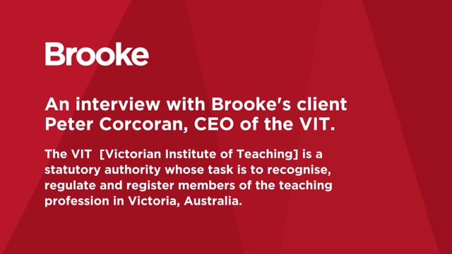 Victorian Institute of Teaching [VIT] Client Testimonial - interview with Peter Corcoran CEO