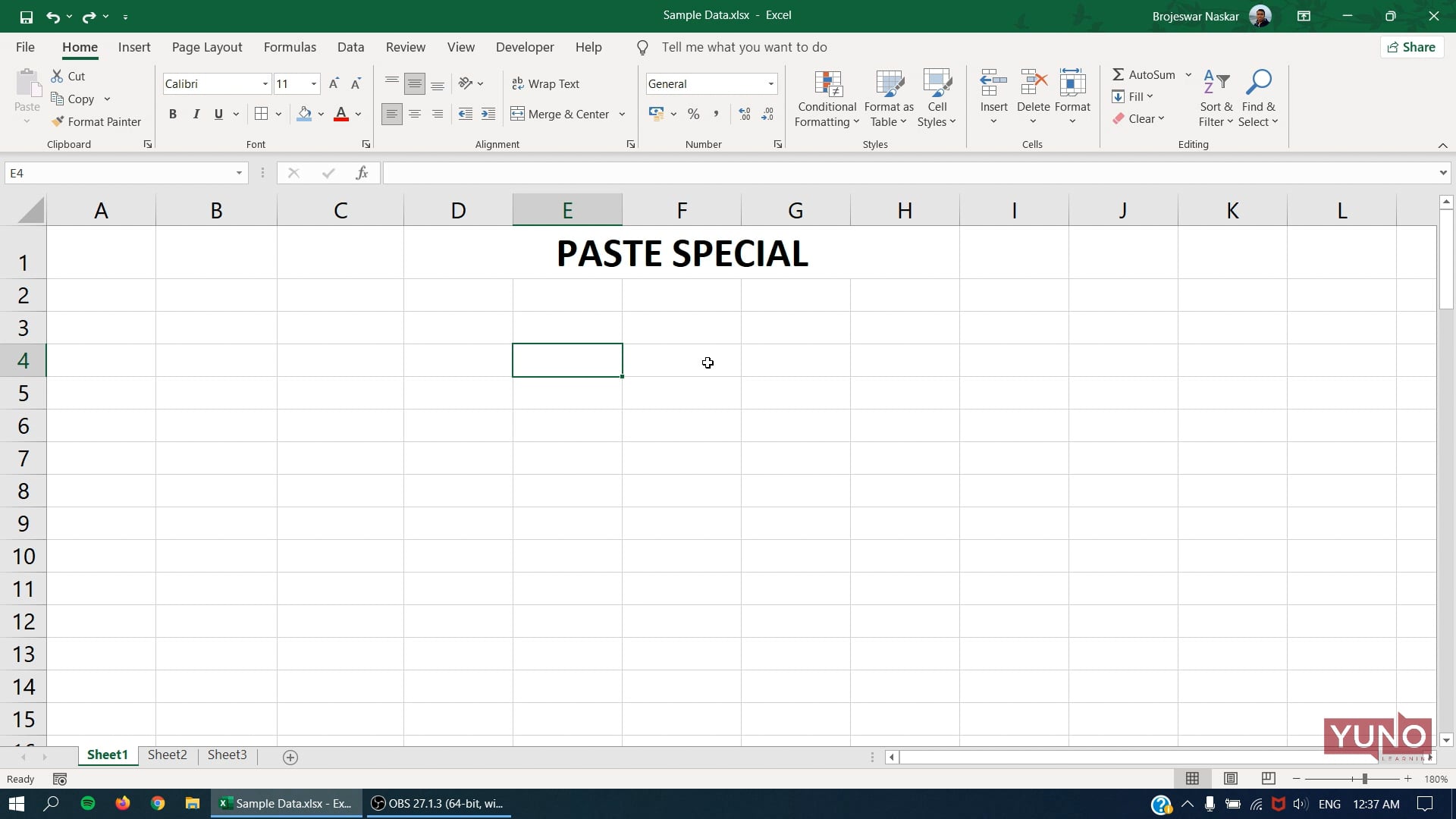 Excel Paste Special Feature Part 1 Yuno Learning