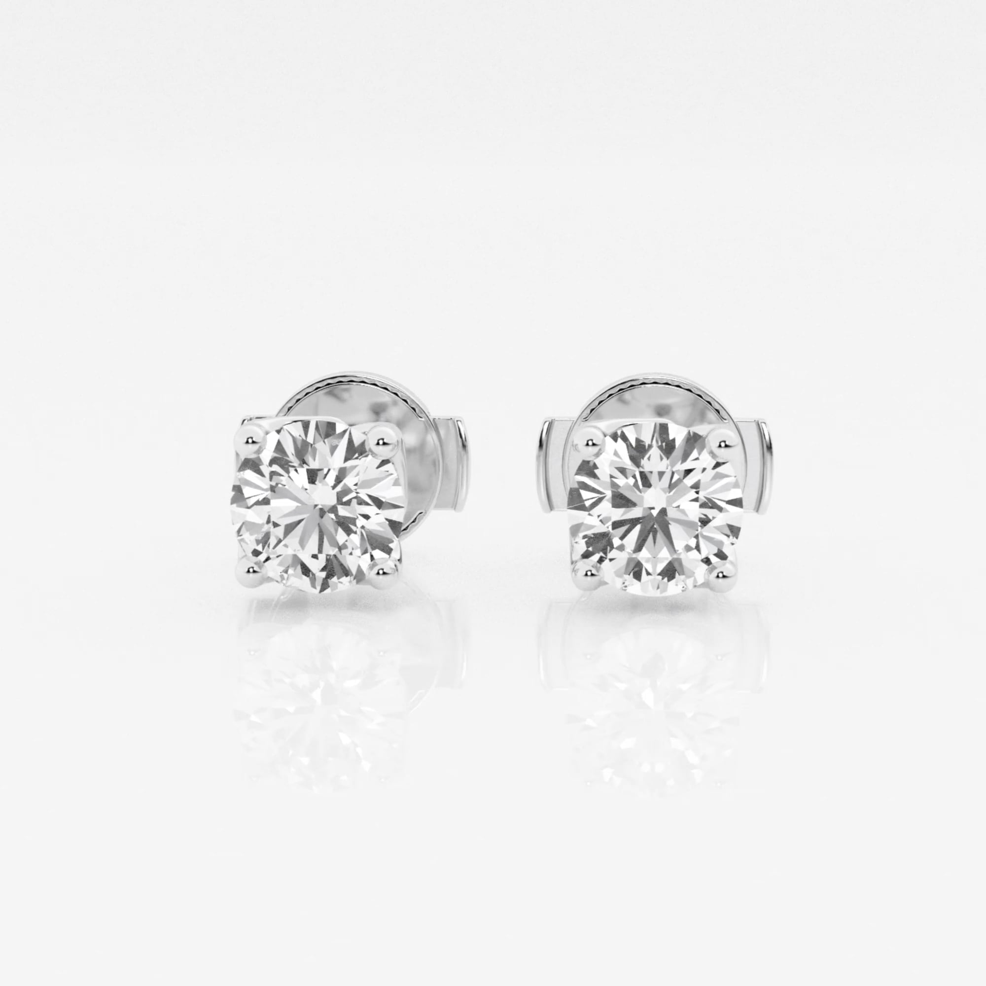 product video for 1 ctw Round E-F Lab Grown Diamond Twisted Floral Solitaire Stud Earrings