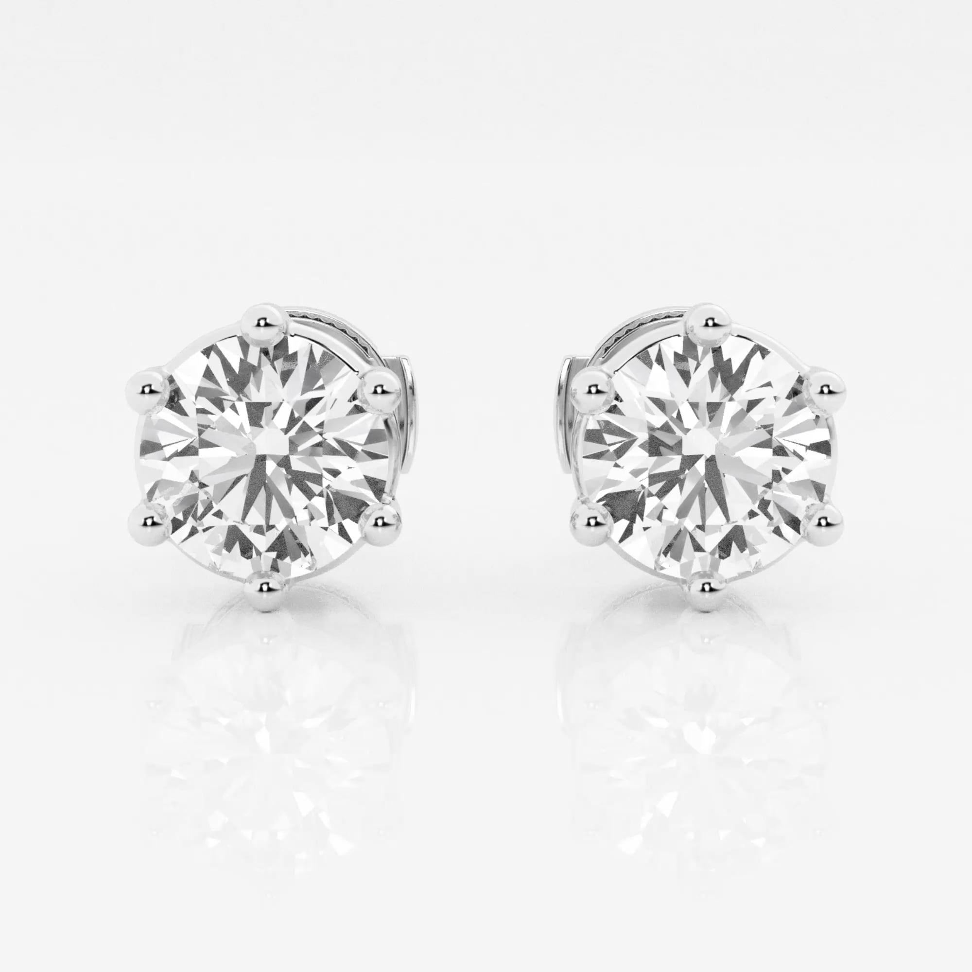 product video for 4 ctw Round Near-Colorless Lab Grown Diamond Six Prong Stud Earrings