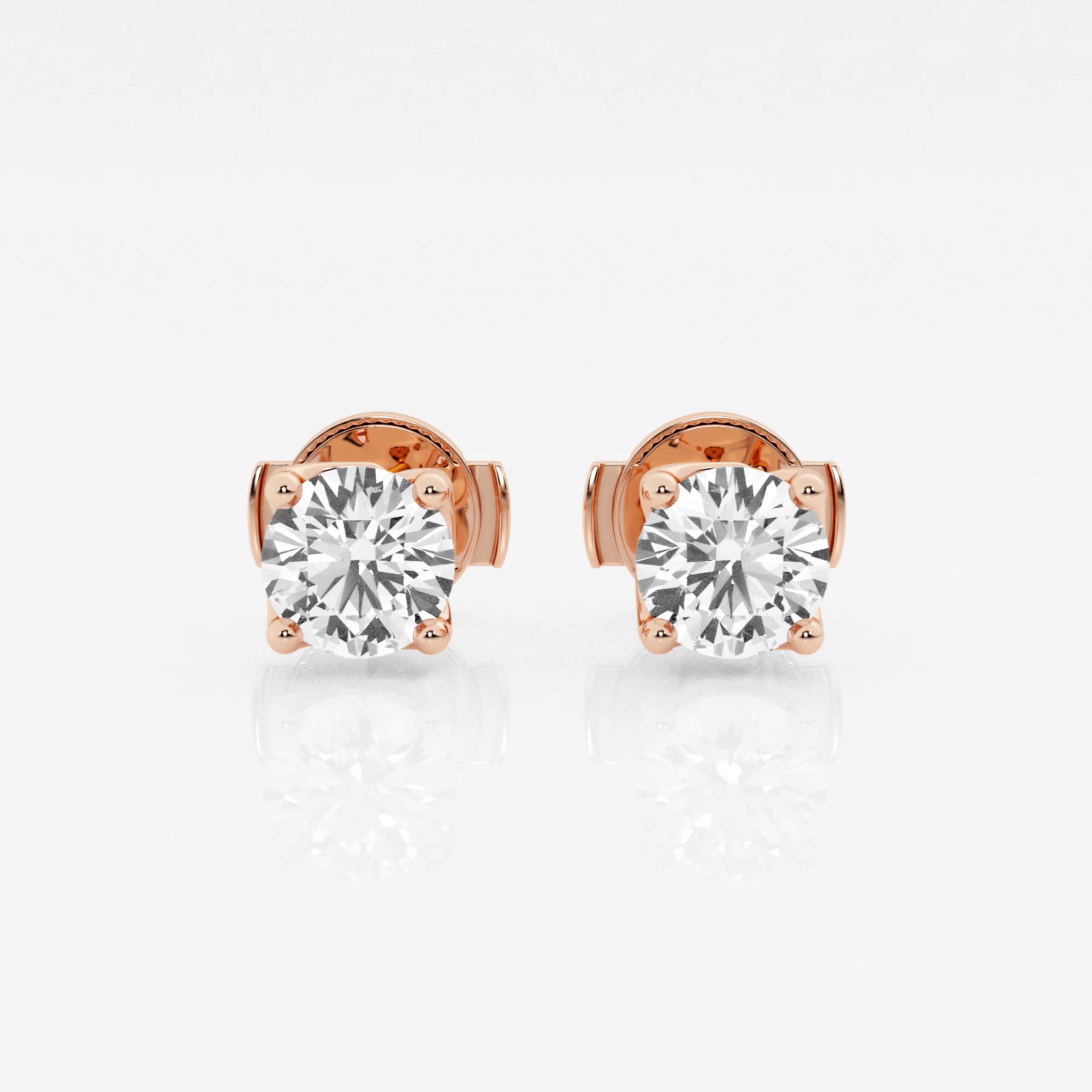product video for 1 ctw Round G-H Lab Grown Diamond Twisted Floral Solitaire Stud Earrings