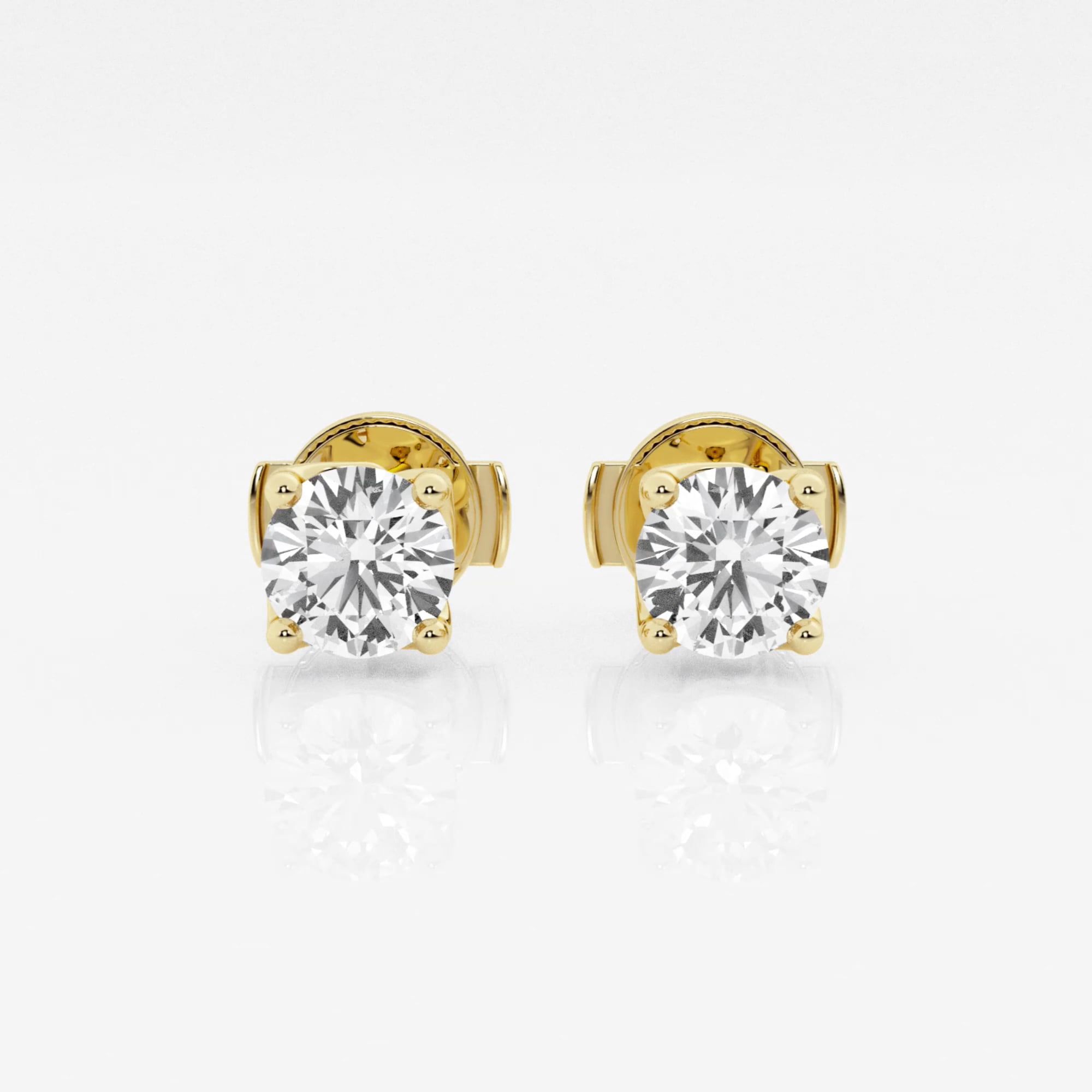 product video for 1 ctw Round E-F Lab Grown Diamond Twisted Floral Solitaire Stud Earrings